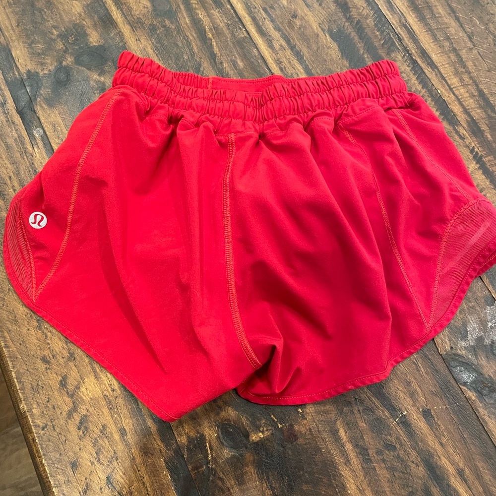 Red lululemon shorts
